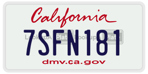 7SFN181  license plate in CA