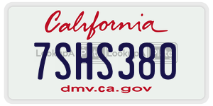 7SHS380 license plate in California