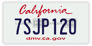 7SJP120  license plate in CA
