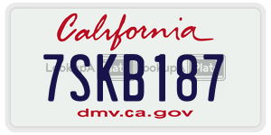 7SKB187 license plate in California