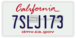 7SLJ173 license plate in California