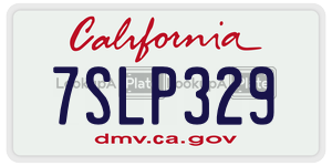 7SLP329  license plate in CA