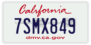 7SMX849 license plate in California