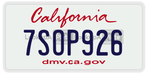 7SOP926  license plate in CA