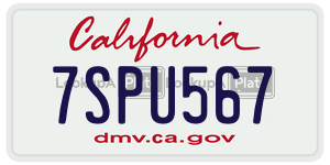 7SPU567 license plate in California