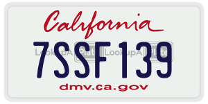 7SSF139 license plate in California