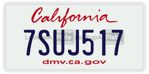 7SUJ517 license plate in California
