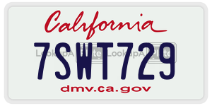 7SWT729  license plate in CA