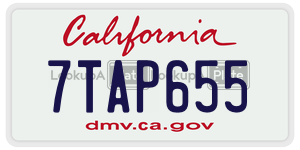 7TAP655 license plate in California