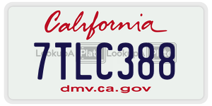 7TLC388  license plate in CA