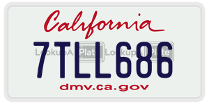 7TLL686 license plate in California