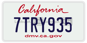 7TRY935 license plate in California