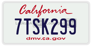 7TSK299 license plate in California