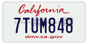7TUM848 license plate in California