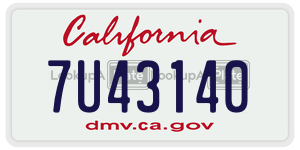 7U43140  license plate in CA