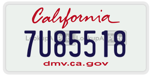 7U85518  license plate in CA