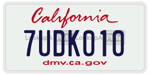 7UDK010 license plate in California