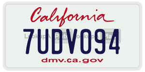 7UDV094 license plate in California