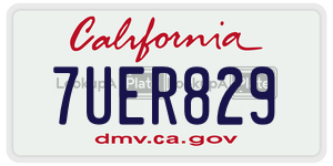 7UER829 license plate in California