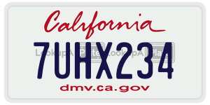 7UHX234  license plate in CA
