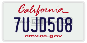 7UJD508 license plate in California