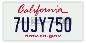 7UJY750 license plate in California