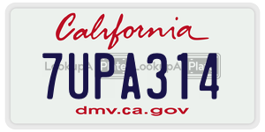 7UPA314 license plate in California