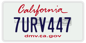 7URV447 license plate in California