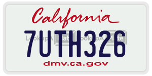 7UTH326  license plate in CA