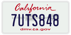 7UTS848 license plate in California
