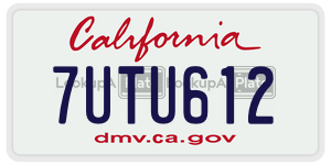 7UTU612  license plate in CA