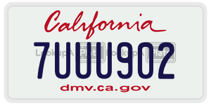 7UUU902 license plate in California