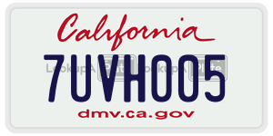 7UVH005 license plate in California