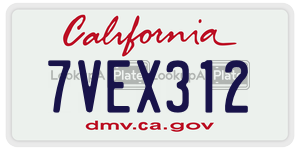 7VEX312 license plate in California