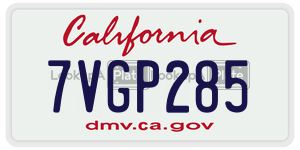 7VGP285  license plate in CA
