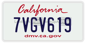 7VGV619  license plate in CA
