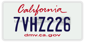 7VHZ226  license plate in CA