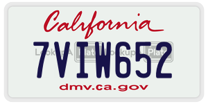 7VIW652  license plate in CA