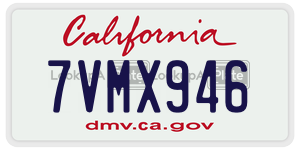 7VMX946  license plate in CA
