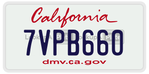 7VPB660  license plate in CA