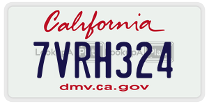 7VRH324 license plate in California