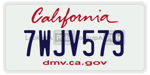 7WJV579 license plate in California