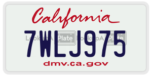 7WLJ975 license plate in California