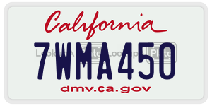 7WMA450 license plate in California