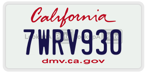 7WRV930 license plate in California