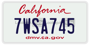 7WSA745 license plate in California