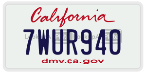 7WUR940 license plate in California