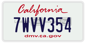 7WVV354 license plate in California