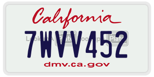 7WVV452 license plate in California