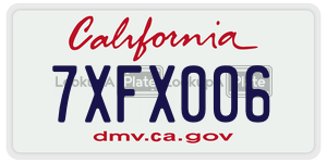 7XFX006 license plate in California